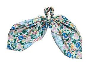 Floral Satin Hair scrunchie scarf combo thumbnail 1