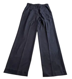 Reformation Size 6 Wide Leg Trouser Pants Charcoal Black Pinstripe Academia Work thumbnail 5