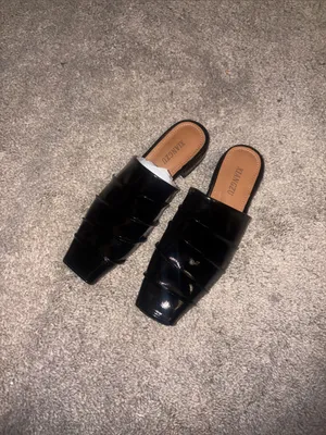 New Black Patent square Slip-On Mules for Women size 6 thumbnail 2