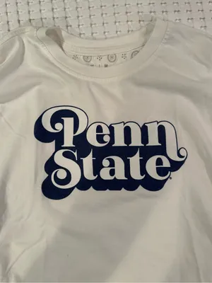 Pressbox White Crop Tee with Navy Penn State Logo thumbnail 3
