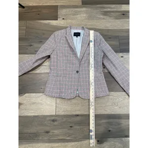 Banana Republic Houndstooth Blazer Size 8 Brown Black Red Classic Fit thumbnail 4