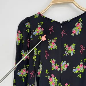 For Love‎ & Lemons Wilson Print Dress Small Black Floral Polka Dot Ruched Mini thumbnail 10