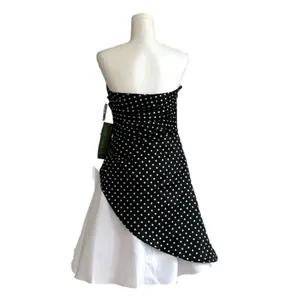 Onyx Nite Dress Black White Polka Dot Strapless Tulle Fit Flare Prom Size 3/4 thumbnail 4