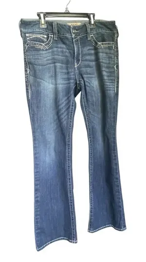Ariat R.E.A.L Denim Mid Rise Boot Cut Jeans Size 31R thumbnail 1