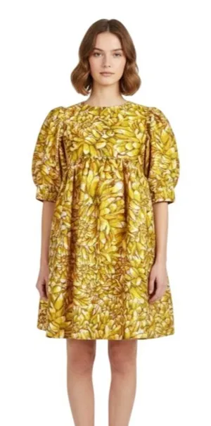 Kika Vargas Mum Floral Puff Sleeve Min Baby Doll Dress XS Vibrant Floral Print thumbnail 1