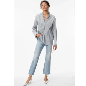 Rebecca Taylor LA VIE Striped Top Ruffle‎ Trim thumbnail 2