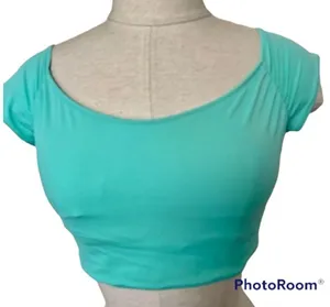 Victoria Secret green short sleeved crop top thumbnail 1