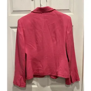 Nygard Collection Pink Silk Blend Frayed Edge Blazer Jacket Size 14 Statement thumbnail 7