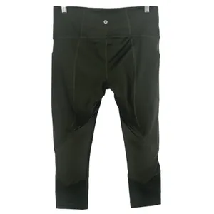 Lululemon Running Leggings Womens 10 Capri Crop Pace Revival High Rise 22" Green thumbnail 4