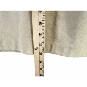 Vintage Anne Klein Suede Skirt 14 Beige Leather Whipstitch Boho Western Classic thumbnail 9