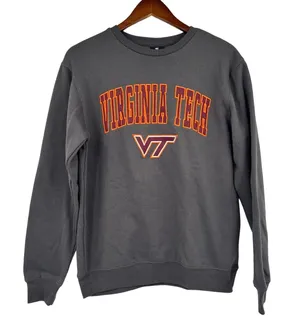 Colosseum Virginia Tech Hokies Charcoal Arch & Logo Pullover Sweatshirt small thumbnail 1