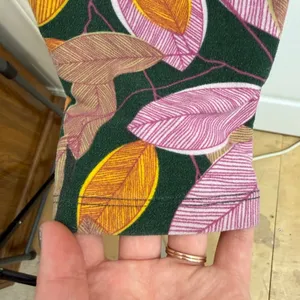 Lularoe green multicolor leaf print soft‎ lightweight stretch leggings pants XL thumbnail 3
