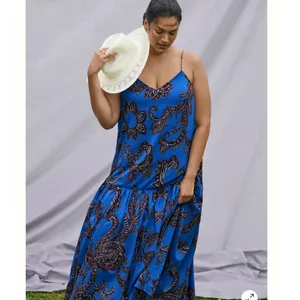 Anthropologie Flounced Paisley Midi Dress Size M thumbnail 6
