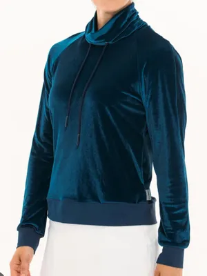 Foray Golf Small Velour Velvet Funnel Neck Blue thumbnail 4
