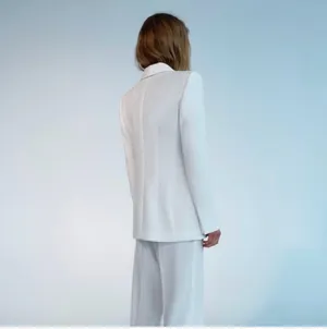 ZARA blazer white waisted tailored tuxado suit jacket thumbnail 3