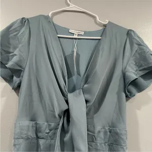 Baltic Born Poppy Satin Midi Dress Light Blue Medium M NWD thumbnail 2