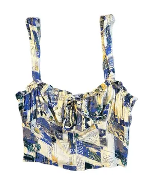 Urban Outfitters Blue Valentina Bustier Milkmaid Tank Top Large thumbnail 1