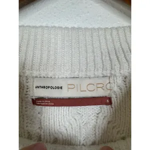 Anthropologie Pilcro Cream Cable Knit Patchwork Sweater Small OB1216993 thumbnail 3
