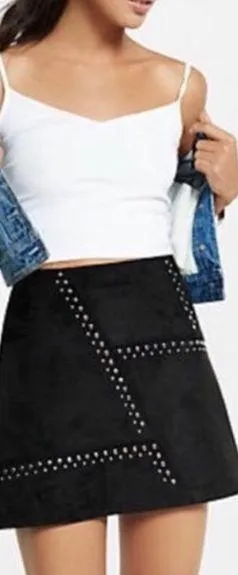 🌮NWOT EXPRESS Faux Suede Mini Skirt, Size 10 thumbnail 1