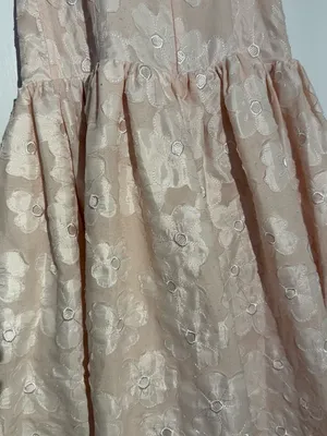 Anthropologie For Love & Lemons Pale Pink Florence Drop Waist Floral Midi Dress thumbnail 7