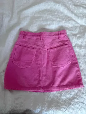 Brandy Melville Bright Pink Corduroy A-Line Mini Skirt thumbnail 3