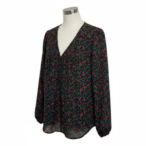 Cupcakes and‎ Cashmere Floral Blouse Womens XL Long Sleeve Keyhole Career thumbnail 2
