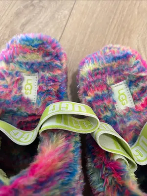 UGG fluff yeah pixelate slippers, Rainbow, Size 9-9.5, Preowned Great thumbnail 8