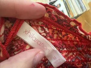 Xhilaration Red Patterned Smocked Romper thumbnail 2