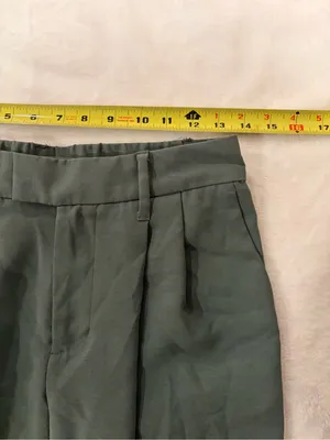 A New Day Sage Green High Rise Pleated Wide Leg Dress Pants - Size 4 thumbnail 7