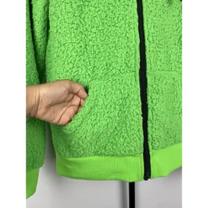 Black Craft Cult Green Sherpa Fleece Full‎ Zip Hoodie Witch Pentagram Size XS thumbnail 5
