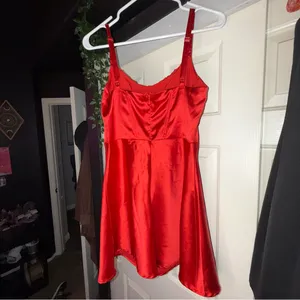 Sky to Moon - NWOT Red Satin Chemise Dress - Size Large thumbnail 4