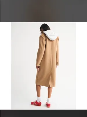 Abercrombie & Fitch Classic Women's Tan Wool-Blend Long Dad Coat thumbnail 4