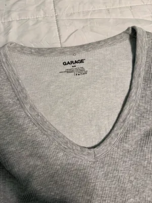 Garage V-Neck Crop Long Sleeve Top thumbnail 3