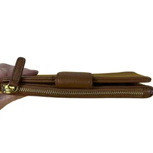 Fossil‎ Ella Clutch Brown Leather Wallet zipper fold card orgainizer thumbnail 2