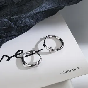 925 Silver Plated Star Hoop Earrings for Men Women,Punk Hip Hop Earrings thumbnail 3