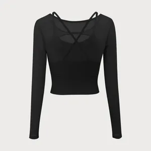 Berlook Black Cut Out Long Sleeve Top--Light Support thumbnail 6