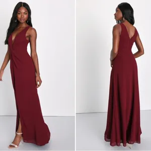 LULU's Elegant Wedding Special Event Sexy Flowy Chiffon Maxi Gown NWOT thumbnail 3