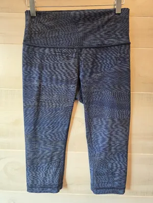 {8} Lululemon Wunder Under Hi-Rise 1/2 Tight Crop Legging Linear Flux Battleship thumbnail 3