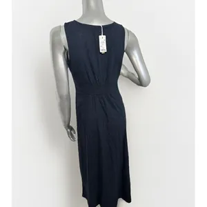NWT Marine Layer Camila Maxi Dress Navy Blue Size XS Hemp Tencel Stretch thumbnail 9