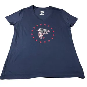NEW NFL Atlanta Falcons‎ Womens Large T Shirt Red Stars Team Apparel thumbnail 2