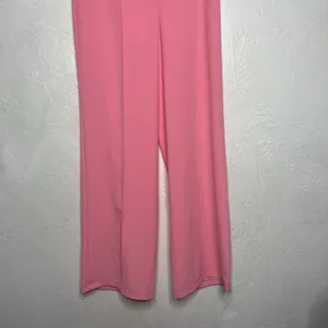 New Tea & Cup Women Hot Pink High Wasted Pleated Flare Dress Pants M thumbnail 3