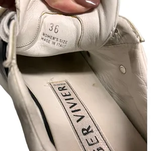 Roger Vivier Viv Buckle Skate Leather Sneakers White 36 thumbnail 3