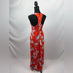 Maxi Dress Red Japna Medium Racerback Red+ White Flowers thumbnail 8