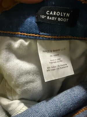 NWOT Veronica Beard Carolyn 10" baby boot high-rise jeans blue & gold tuxedo stripes size 28 thumbnail 6