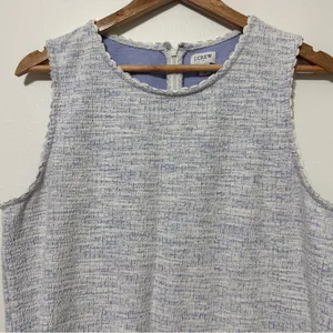 J. Crew Textured Tank Top with Scallop Trim Blue Size XL Blue Tweed thumbnail 4