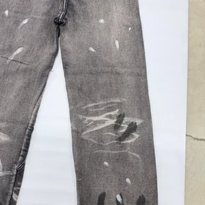 Acid Wash Wide Leg Paneled Denim Jeans Gray Streetwear Measurements in Photos thumbnail 7