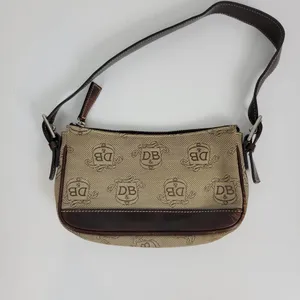 Vintage Dooney & Bourke Womens Baguette Bag One Size Brown Monogrammed Mini Zip thumbnail 5