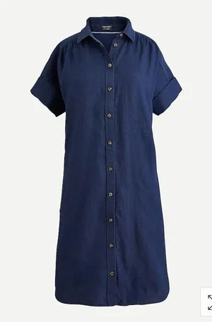 J.Crew Relaxed-fit Baird McNutt Irish Linen Shirtdress size Medium Tall … thumbnail 3
