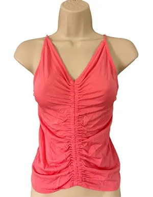 H&M Women Top XS Hot Pink Viscose Blend Sleeveless Draped Camisole Fit Tank thumbnail 1