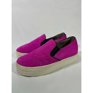 Skechers Rise Fit‎ Pony Hair Platform Sneakers Slip On Women 7 Hot Pink Fluffy thumbnail 2
